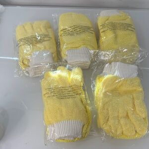 Yellow and White microfiber Gloves